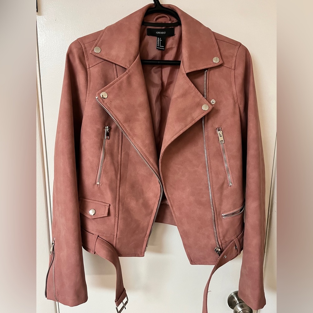 Dusty rose suede jacket